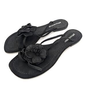 Jeffrey Campbell Tropico Women's Thong Sandal Leather Black Size US8 EU39